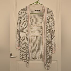 Striped Open-Front Cardigan Sweater